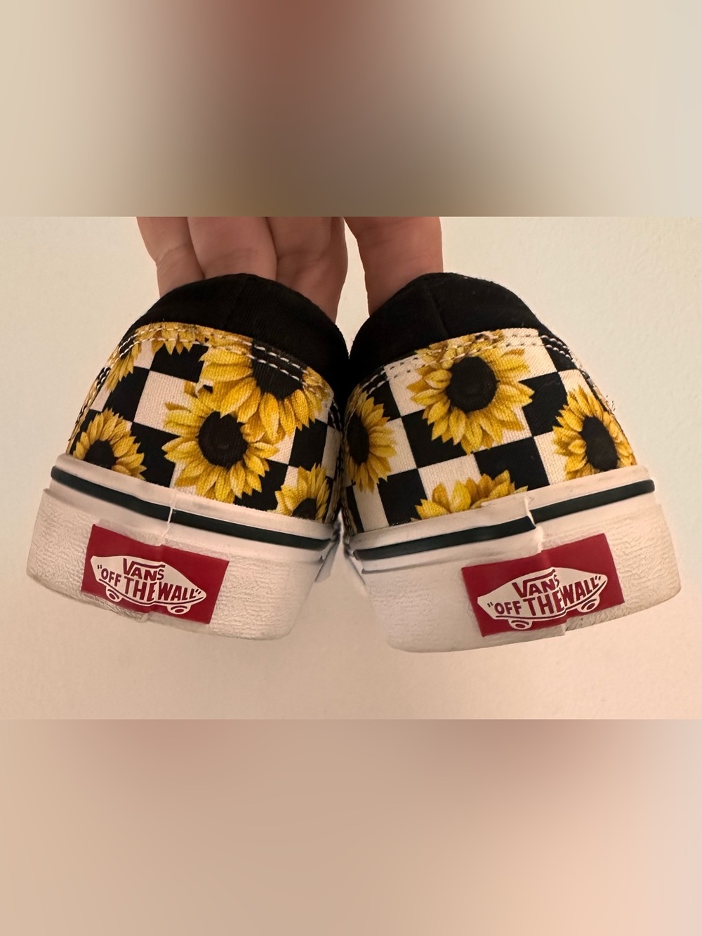 Vans Black & Yellow Sunflower Check Slip-On Sneakers - Picture 3 of 5